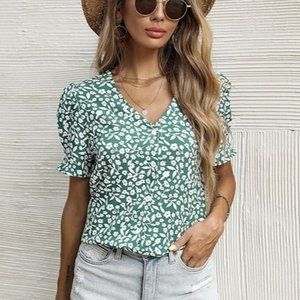 Beautiful Puff Sleeve Floral Top